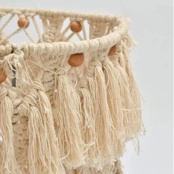 Macrame Wireframe Basket Round, 15x15 inches - Picture 4 of 4